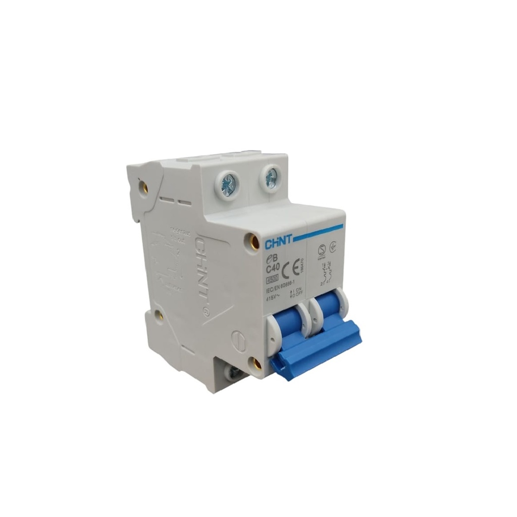 BREAKER TERMOMAGNETICO 2 X 40 AMP C. CURVE MOD. EB-C40 415 V REF. 315047 COD. 20900200 MARCA CHINT