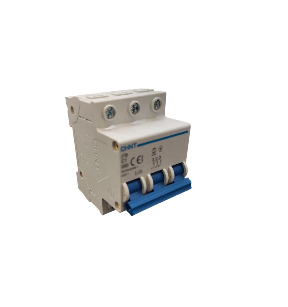 BREAKER TERMOMAGNETICO 3 X 1 AMP C. CURVE MOD. EB-C1 400 V REF. 315290 MARCA CHINT