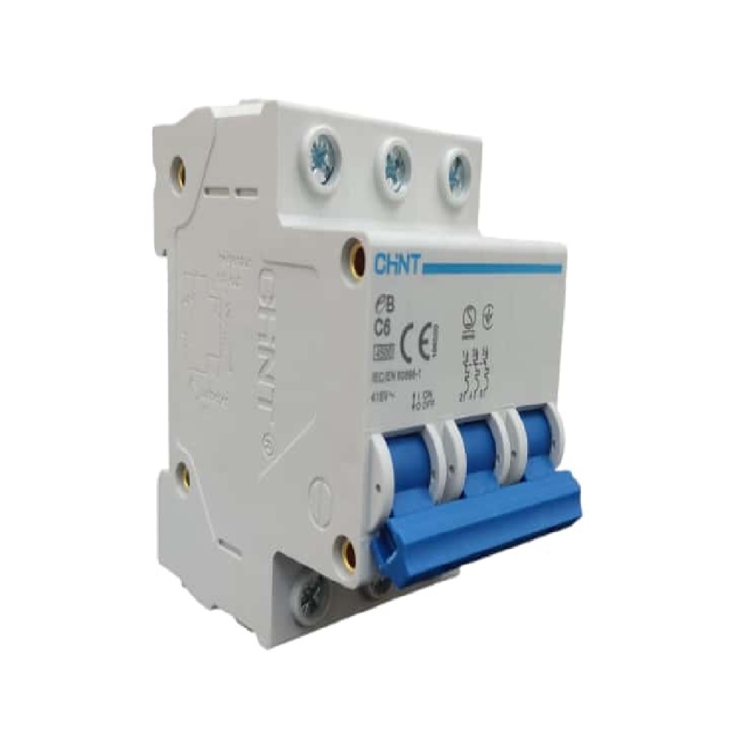 BREAKER TERMOMAGNETICO 3 X 6 AMP C. CURVE MOD. EB-C06 415 V REF. 315344 MARCA CHINT