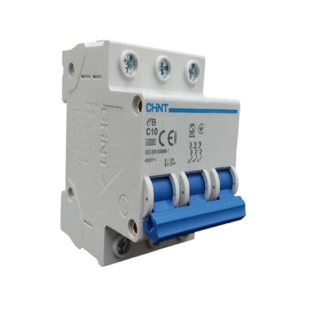 BREAKER TERMOMAGNETICO 3 X 10 AMP C. CURVE MOD. EB-C10 400 V REF. 315351 MARCA CHINT
