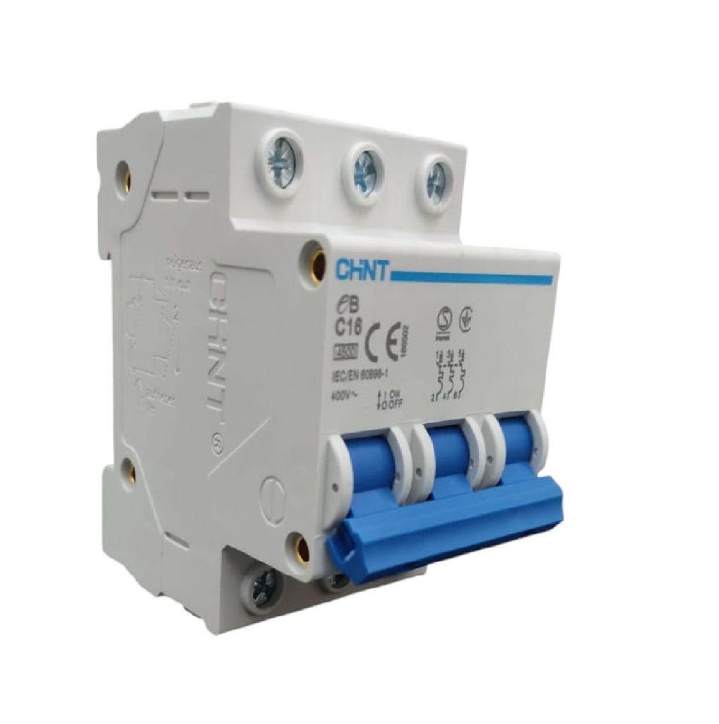 BREAKER TERMOMAGNETICO 3 X 16 AMP C. CURVE MOD. EB-C16 400 V REF. 315368 MARCA CHINT