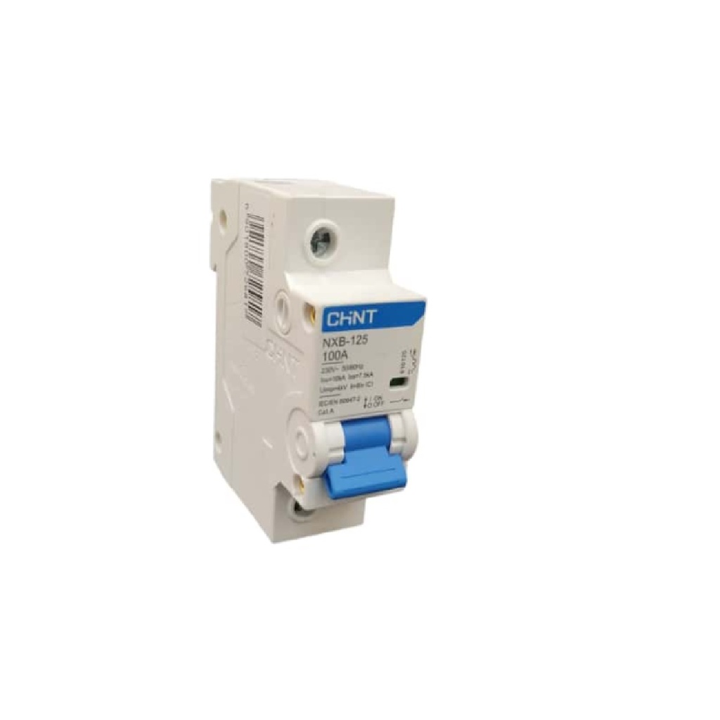 BREAKER TERMOMAGNETICO 1 X 100 AMP C. CURVE MOD. NXB-125 230 V AC REF. 725817 MARCA CHINT