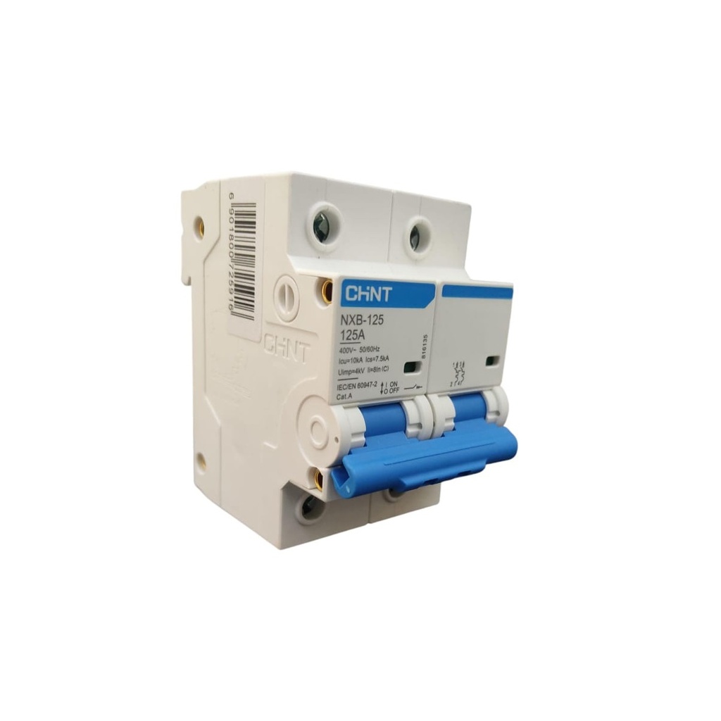 BREAKER TERMOMAGNETICO 2 X 125 AMP C. CURVE MOD. NXB-125-2-125 400 V AC REF. 725916 MARCA CHINT