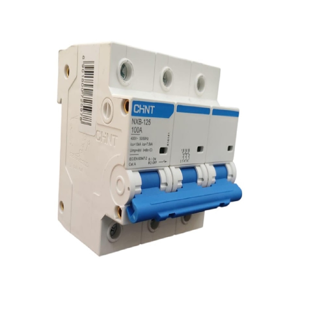 BREAKER TERMOMAGNETICO 3 X 100 AMP C. CURVE MOD. NXB-125 400 V AC REF. 725978 / 27103030 MARCA CHINT