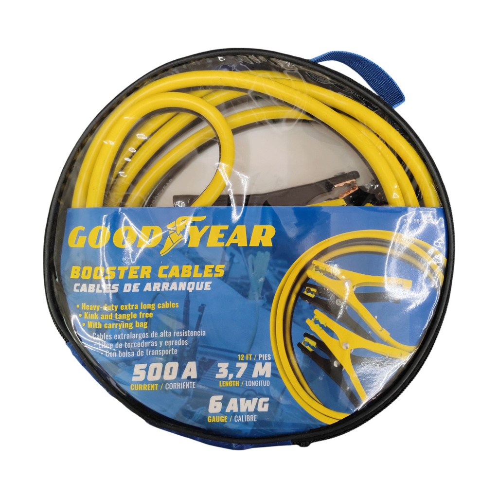 CABLES AUXILIARES DE BATERIA 3.7 MTS 500 AMP C/ ESTUCHE REF. 991-90142328 / 494808 MARCA GOOD YEAR