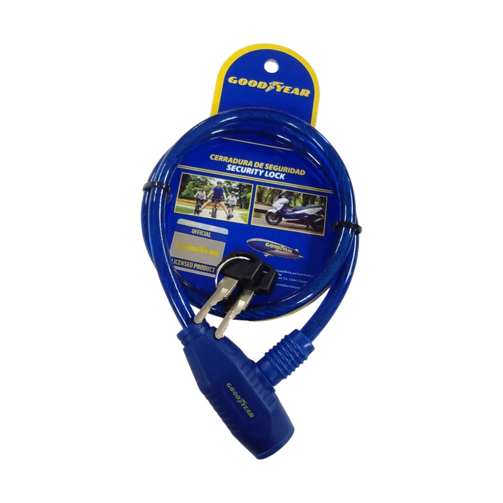 CANDADO DE SEGURIDAD T/ GUAYA PARA BICICLETAS DE 65 CM RECUBIERTO REF. 991-85382 / 853820 GOOD YEAR