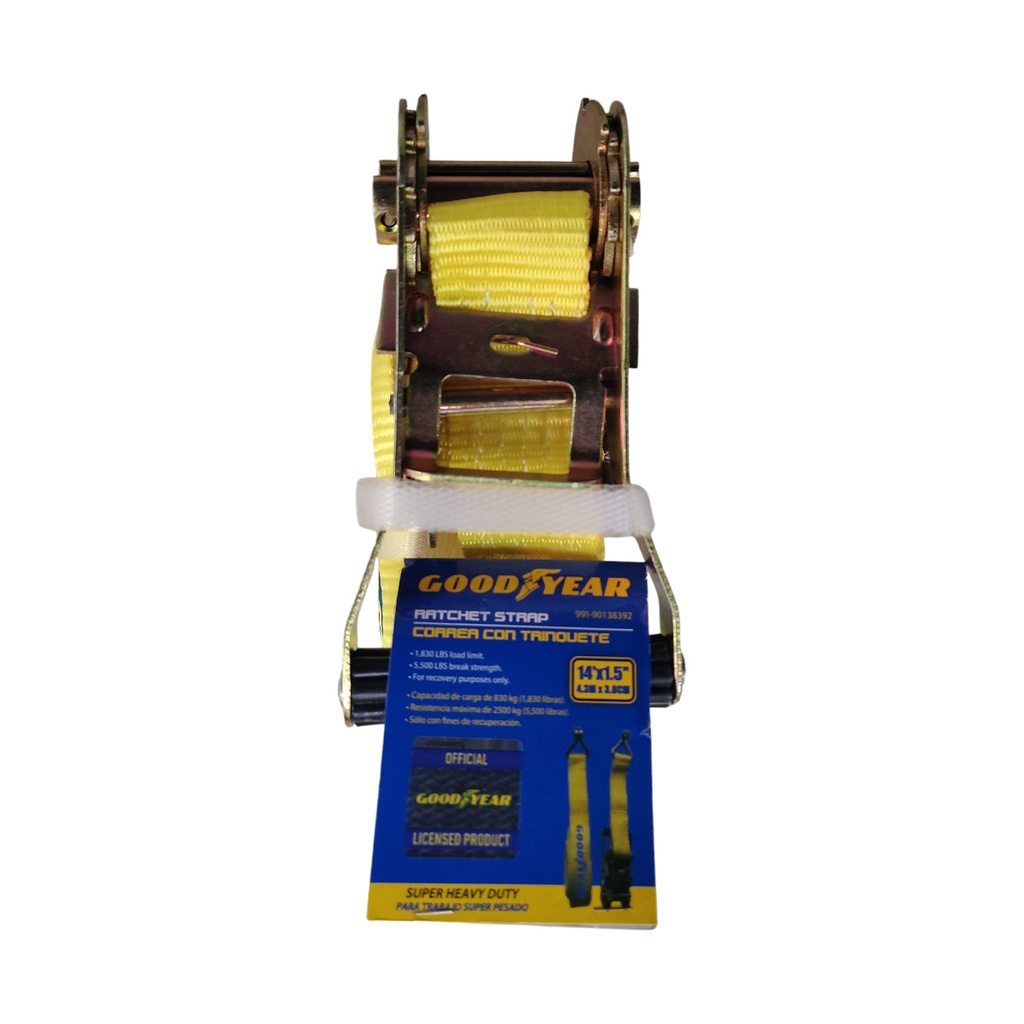 CORREA AMARRE C/RATCHET (CINCHO) DE 1 1/2" X 4.3 MTS HASTA 830KG REF 991-90138392 / 488692 GOOD YEAR