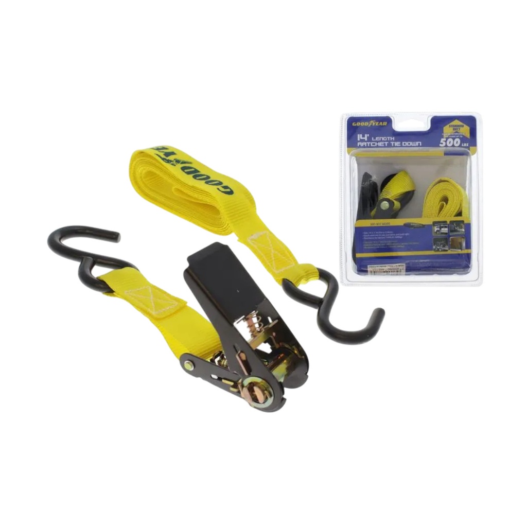 CORREA AMARRE C/RATCHET (CINCHO) DE 1" X4.27MTS HAST 227KG 1PZAS REF 991-90138395 / 488753 GOOD YEAR