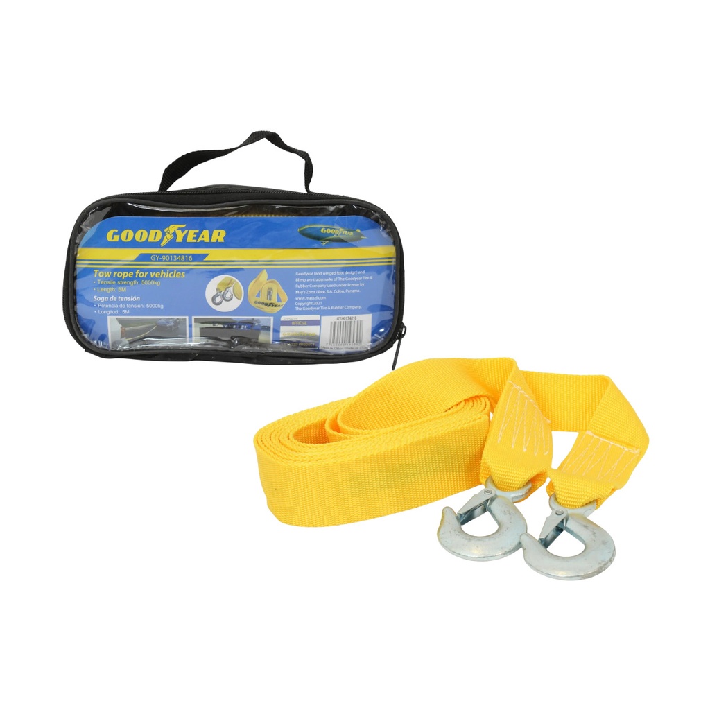CORREA PARA REMOLQUE 2" X 5 MTS C/ GANCHOS CAP. 5 TON REF. GY-90134816 / 195392 MARCA GOOD YEAR