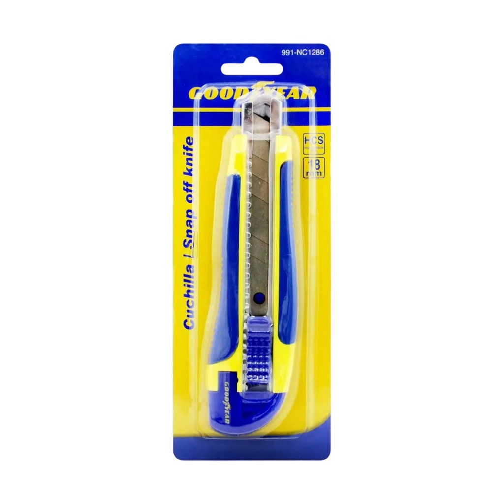 CUCHILLA - EXACTO DESMONTABLE 18 MM CUERPO DE ABS REF: 991-NC1286 / 735507 MARCA GOOD YEAR