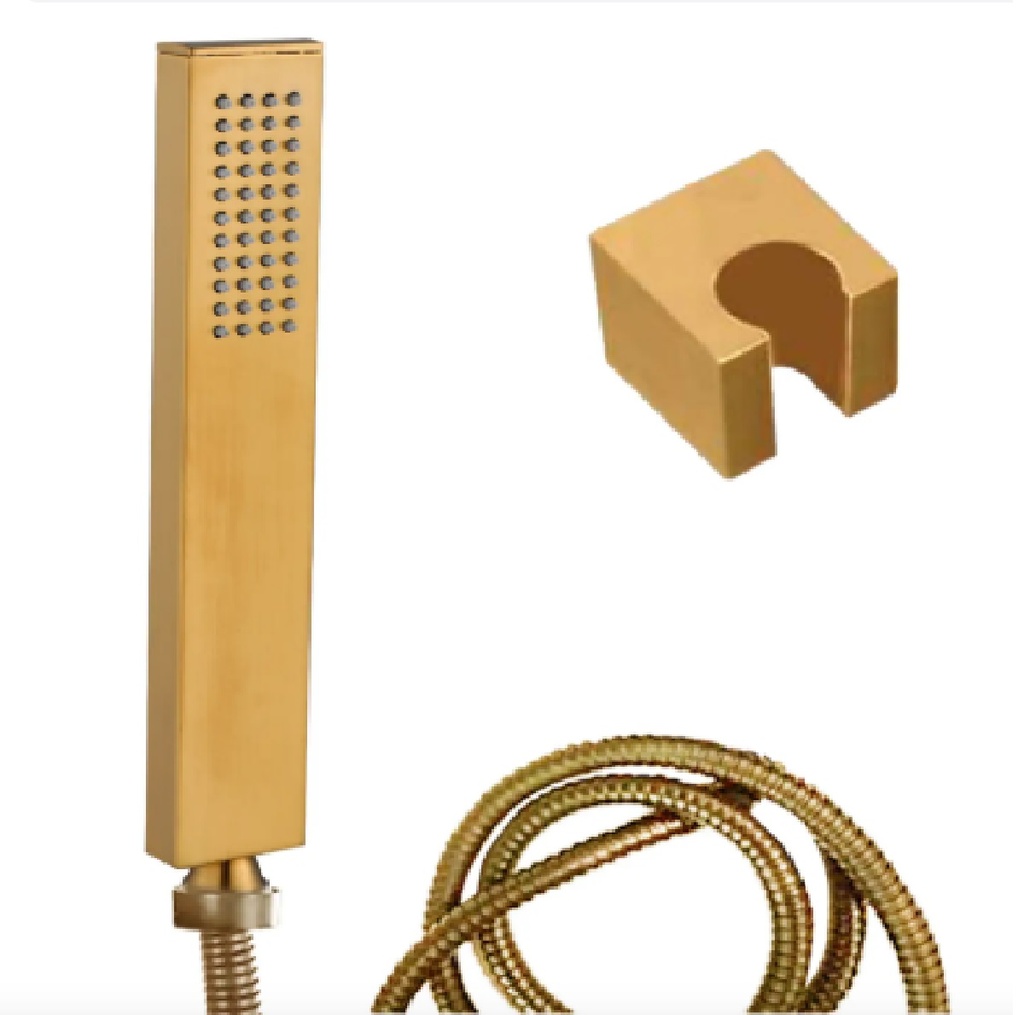 DUCHA TELEFONO RECTANGULAR METALICA GOLDEN BRUSHED / CEPILLADO / SATINADO GRI-1033 MARCA BELT-G