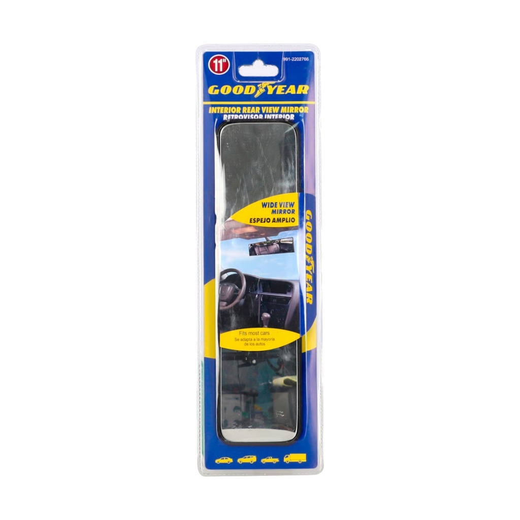 ESPEJO RETROVISOR PANORAMICO P/ INTERIOR 11" REF. 991-2202766 / 027661 MARCA GOOD YEAR