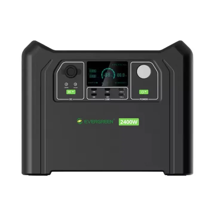 ESTACION DE CARGA 2400 W 120 V 4 TOM AMER + 4 USB A + 2 C + 12V + CARGA RAPIDA C/PANT. LED EVERGREEN