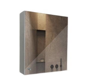 GABINETE ASIA DE BAÑO 1 PUERTA CON ESPEJO RECTANG. 40 X 48 X 12 CM REF. 3500 COLOR BLANCO MARCA ECO
