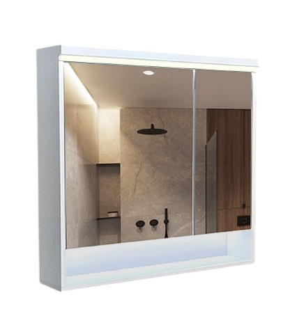 GABINETE SEBUCAN DE BAÑO 2 PUERTA CON ESPEJO 80 X 68 X 14 CM REF. 5000 COLOR BLANCO MARCA ECO