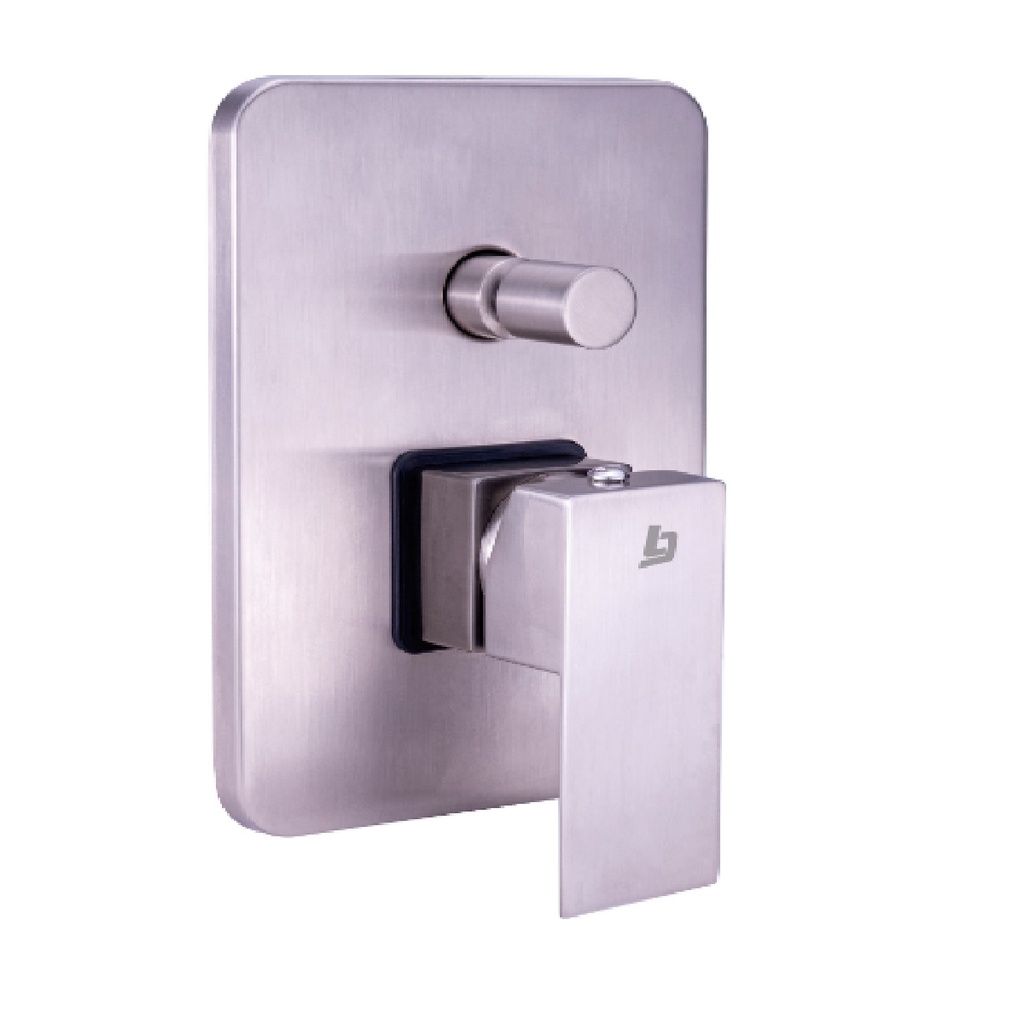 GRIFERIA DUCHA MONOMANDO CON DESVIADOR SQUARE BRUSHED / CEPILLADO / SATINADO REF. GRI-1620 MARCA BELT-G