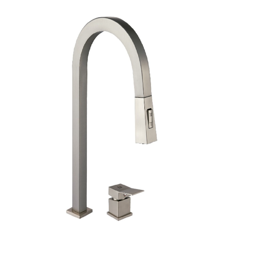 GRIFERIA FREGADERO MONOMANDO 2 PIEZAS PIAZZA BRUSHED / CEPILLADO / SATINADO EXTENSIBLE GRI-1232 MARCA BELT-G