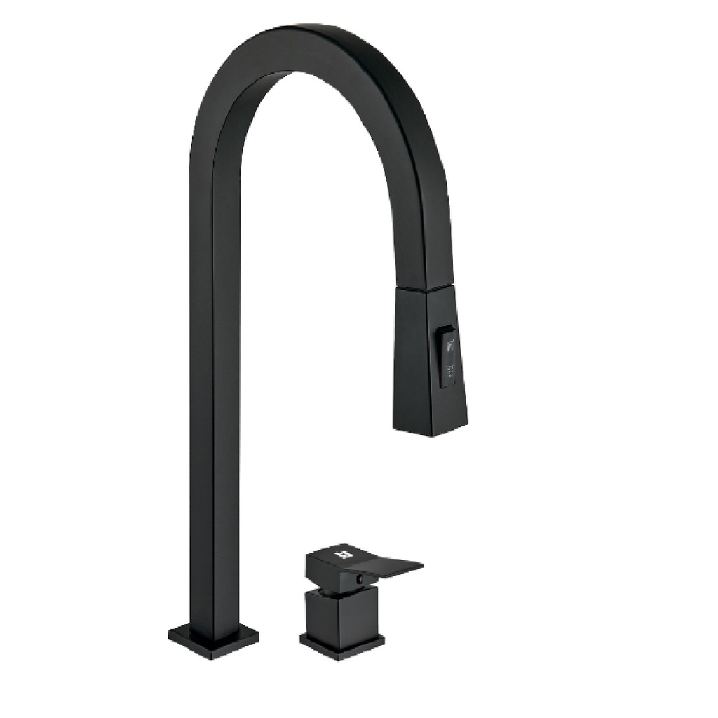 GRIFERIA FREGADERO MONOMANDO 2 PIEZAS PIAZZA BLACK EXTENSIBLE GRI-1233 MARCA BELT-G