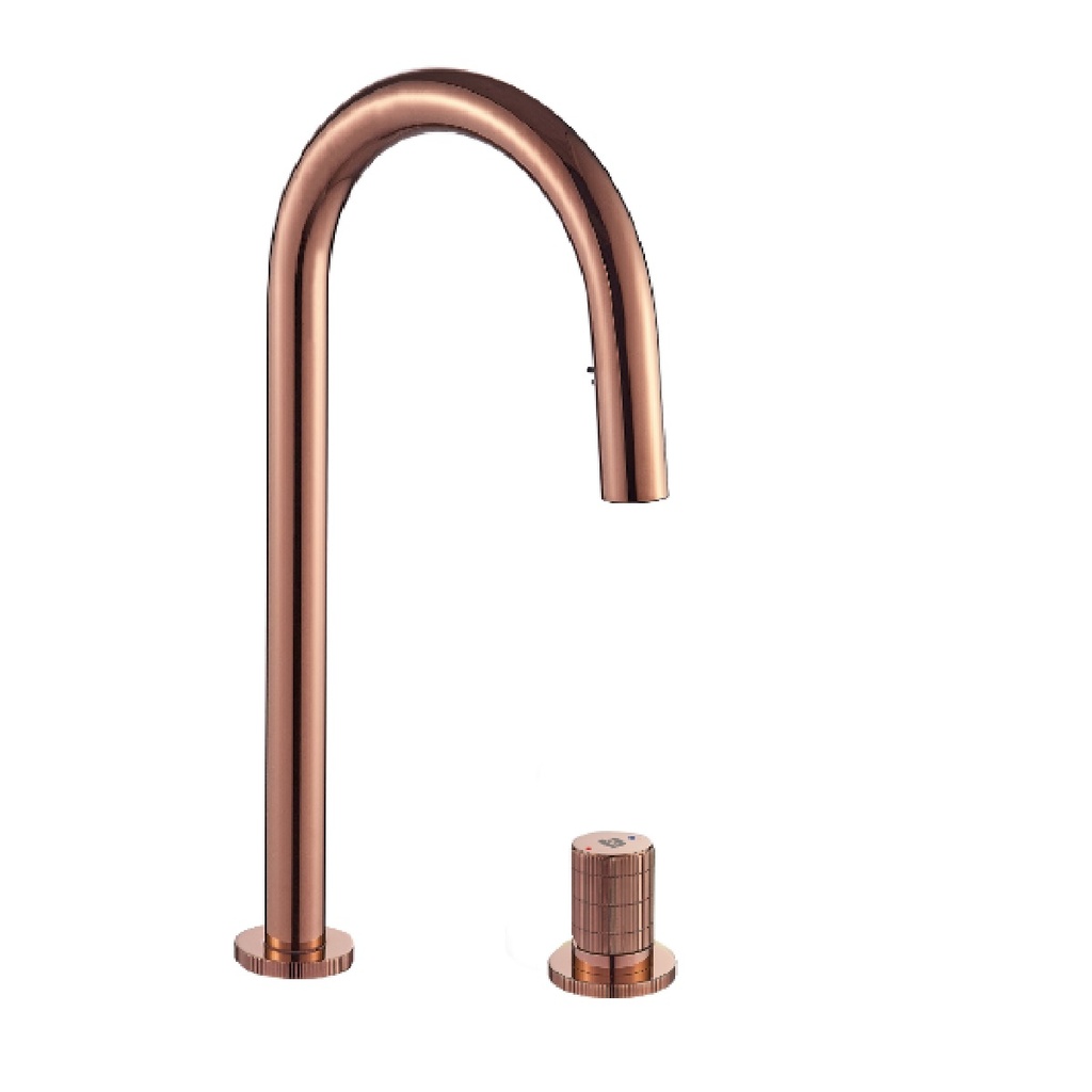 GRIFERIA FREGADERO MONOMANDO 2 PIEZAS SLOTT EXTENSIBLE ROSE GOLD GRI-2213 MARCA BELT-G