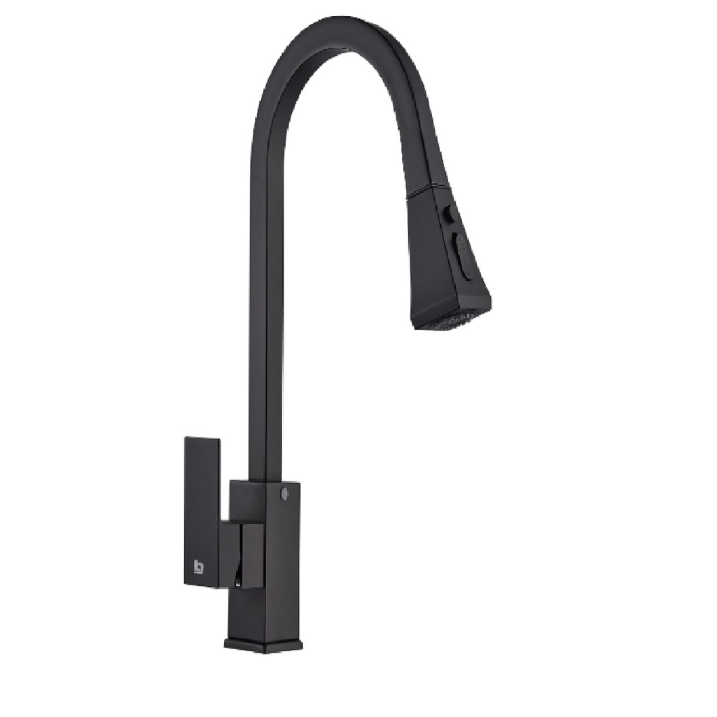 GRIFERIA FREGADERO MONOMANDO SQUARE EXTENSIBLE BLACK GRI-1253 MARCA BELT-G