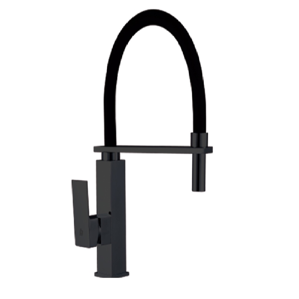 GRIFERIA FREGADERO MONOMANDO SQUARE FLEXIBLE BLACK GRI-1639 MARCA BELT-G