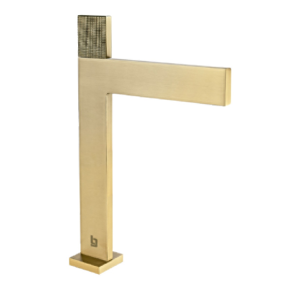 GRIFERIA LAVAMANOS MONOMANDO PIATTO (ALTO) GOLDEN BRUSHED / CEPILLADO / SATINADO REF. GRI-2234 MARCA BELT-G