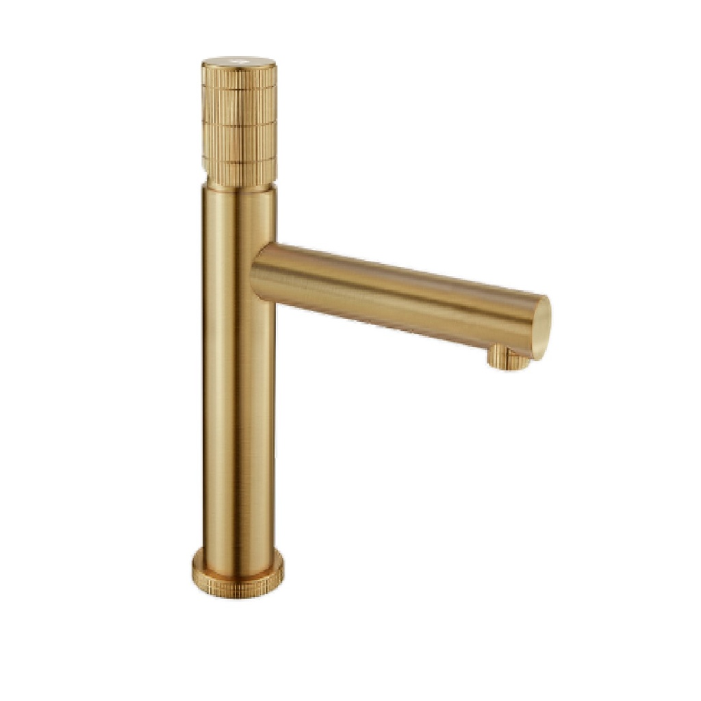 GRIFERIA LAVAMANOS MONOMANDO SLOTT GOLDEN BRUSHED / CEPILLADO / SATINADO REF. GRI-2204 MARCA BELT-G