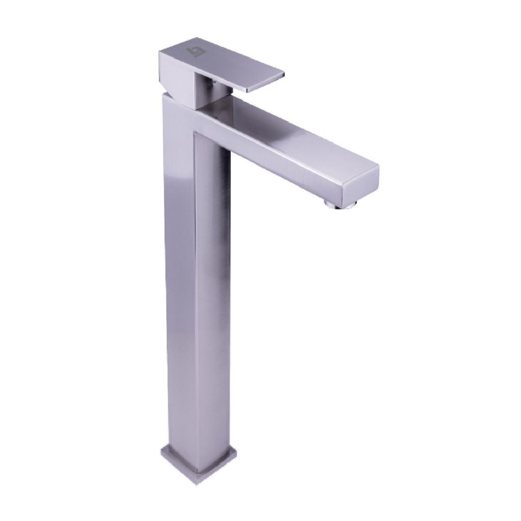 GRIFERIA LAVAMANOS MONOMANDO SQUARE (ALTO) BRUSHED / CEPILLADO / SATINADO REF. GRI-1522 MARCA BELT-G
