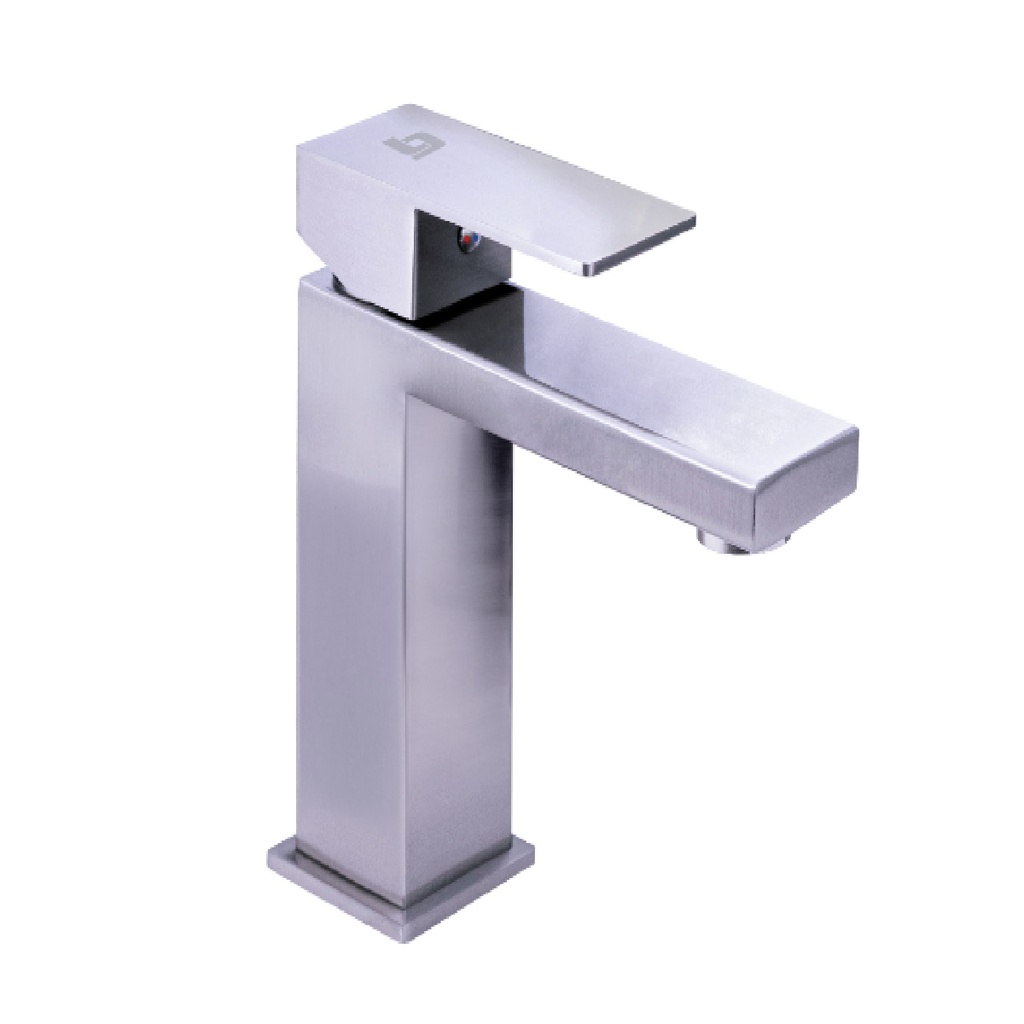 GRIFERIA LAVAMANOS MONOMANDO SQUARE BRUSHED / CEPILLADO / SATINADO REF. GRI-1521 MARCA BELT-G