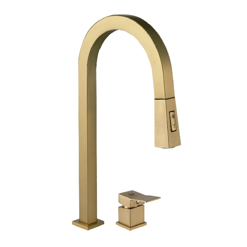 GRIFERIA FREGADERO MONOMANDO 2 PIEZAS PIAZZA GOLDEN BRUSHED / CEPILLADO / SATINADO EXTENSIBLE REF. GRI-1235 MARCA BELT-G