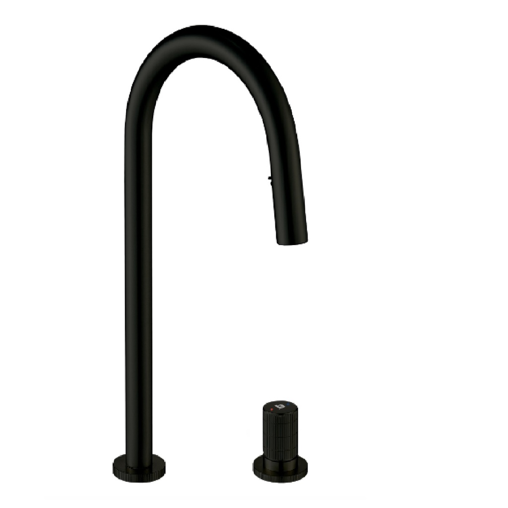 GRIFERIA FREGADERO MONOMANDO 2 PIEZAS SLOTT EXTENSIBLE BLACK REF. GRI-2212 MARCA BELT-G