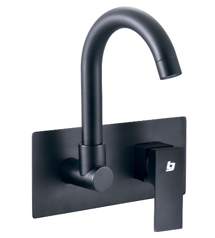 GRIFERIA PARED MONOMANDO SQUARE CISNE BLACK REF. GRI-1556 MARCA BELT-G