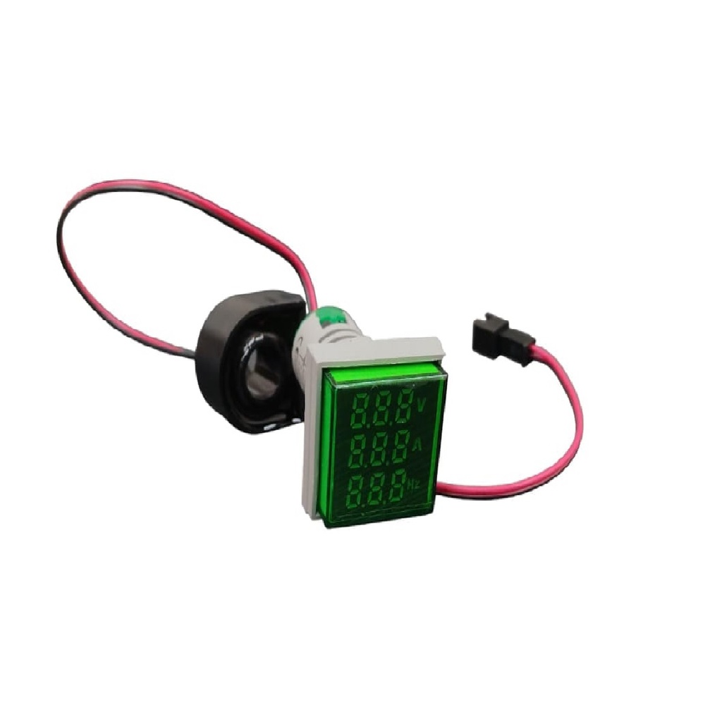 INDICADOR DE VOLTAJE AD127-D22-VAHZMG VERDE AC 50-500V AMP. / FREC. CUADRADO MARCA TOTAL QUALITY