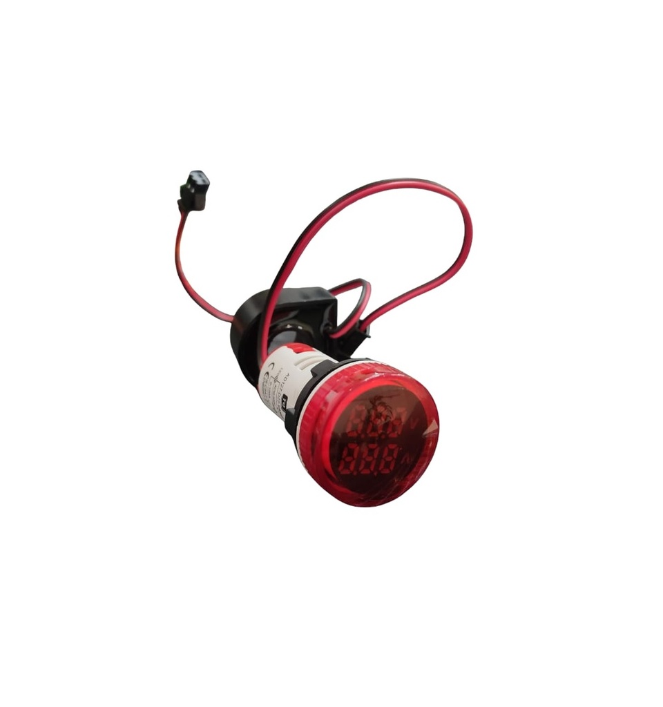 INDICADOR DE VOLTAJE AD127-D22-VAMR ROJO 0-100A MAX AC 500 V REDONDO MARCA TOTAL QUALITY
