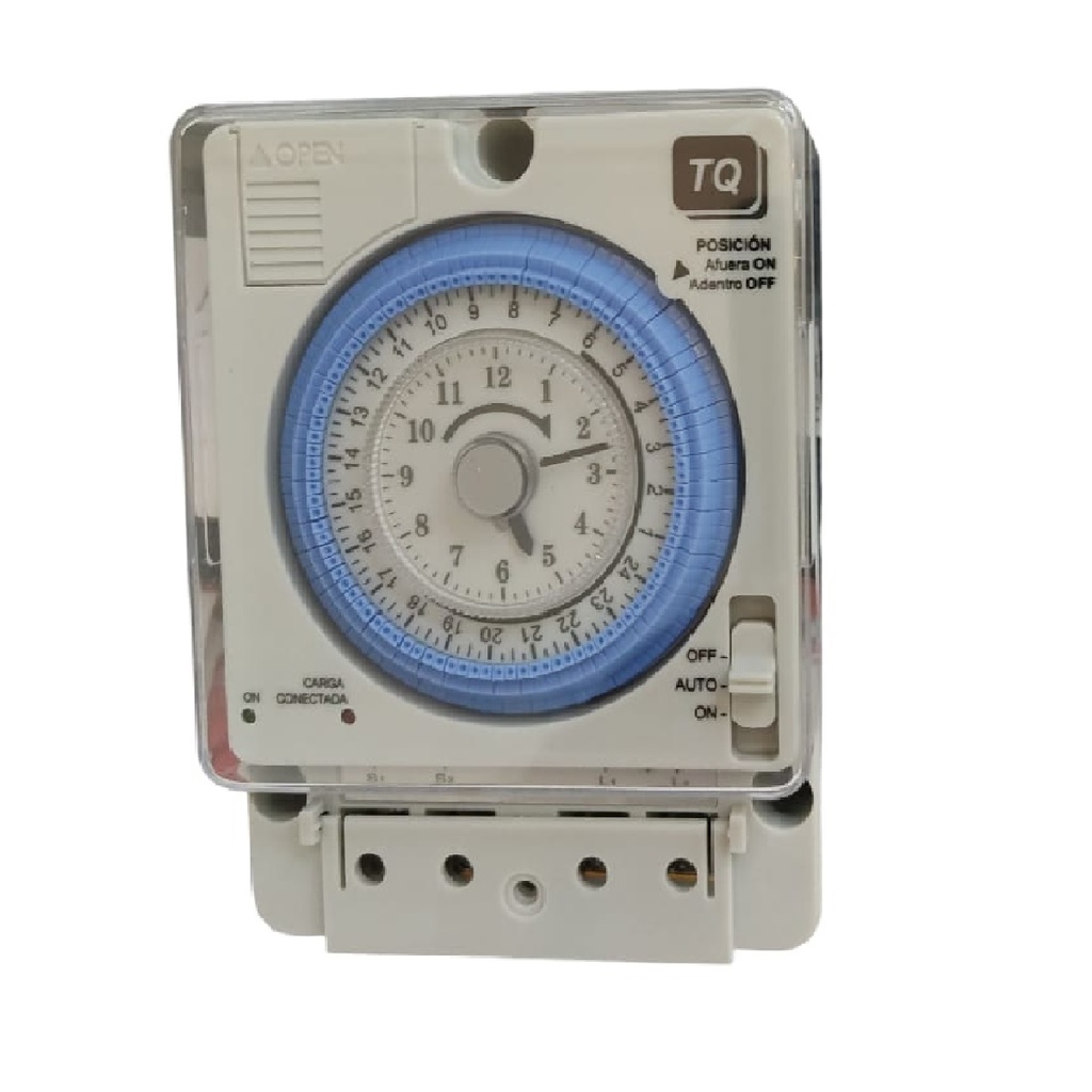 INTERRUPTOR HORARIO ANALOGICO AC 110 V 50 - 60 HZ 15 A 24HRS REF. TQ-E-IHP MARCA TOTAL QUALITY