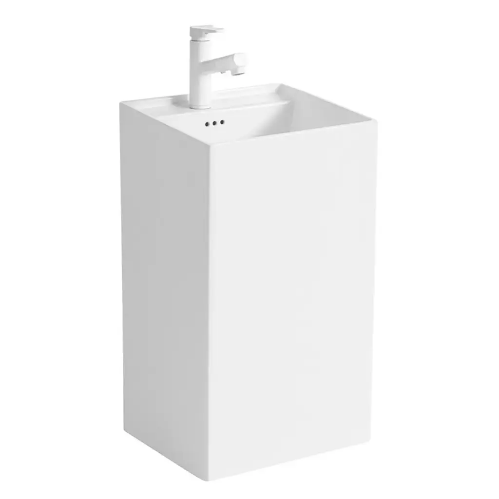 LAVAMANO DE PEDESTAL / COLUMNA CUADRADADO 40  X 40  X 84 CM COLOR BLANCO REF. LAV-1552 MARCA UNIQUE