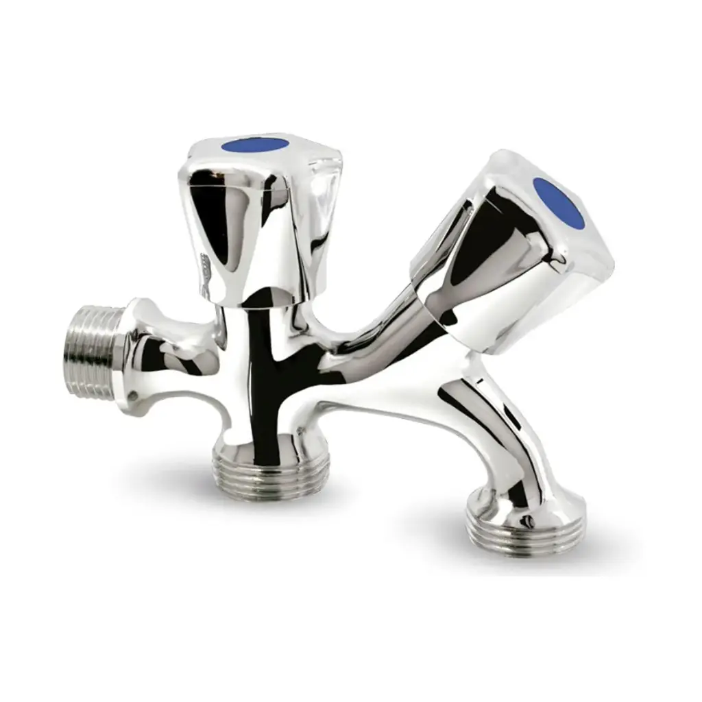 LLAVE DE CHORRO / LLAVE DE MANGUERA DE 1/2" DOBLE CROMADA " CAMELLO " DE LUJO REF. GRI-0343 MARCA BE