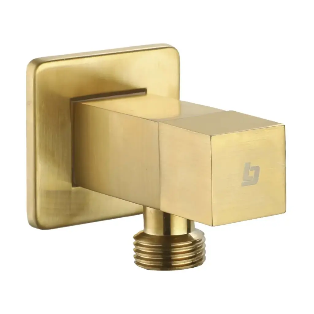 LLAVE DE ARRESTO 1/2 X 1/2" M/H ACERO INOX. SQUARE GOLDEN BRUSHED / CEPILLADO / SATINADO REF. GRI-1050 MARCA BELT-G