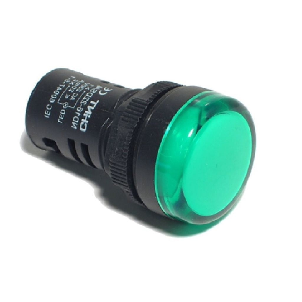 LUZ INDICADORA LED MULTIVOLTAJE 110-220 V VERDE / PILOTO LUMINOSO REF. ND16-22CS/4 COD.20800010 MARCA CHINT