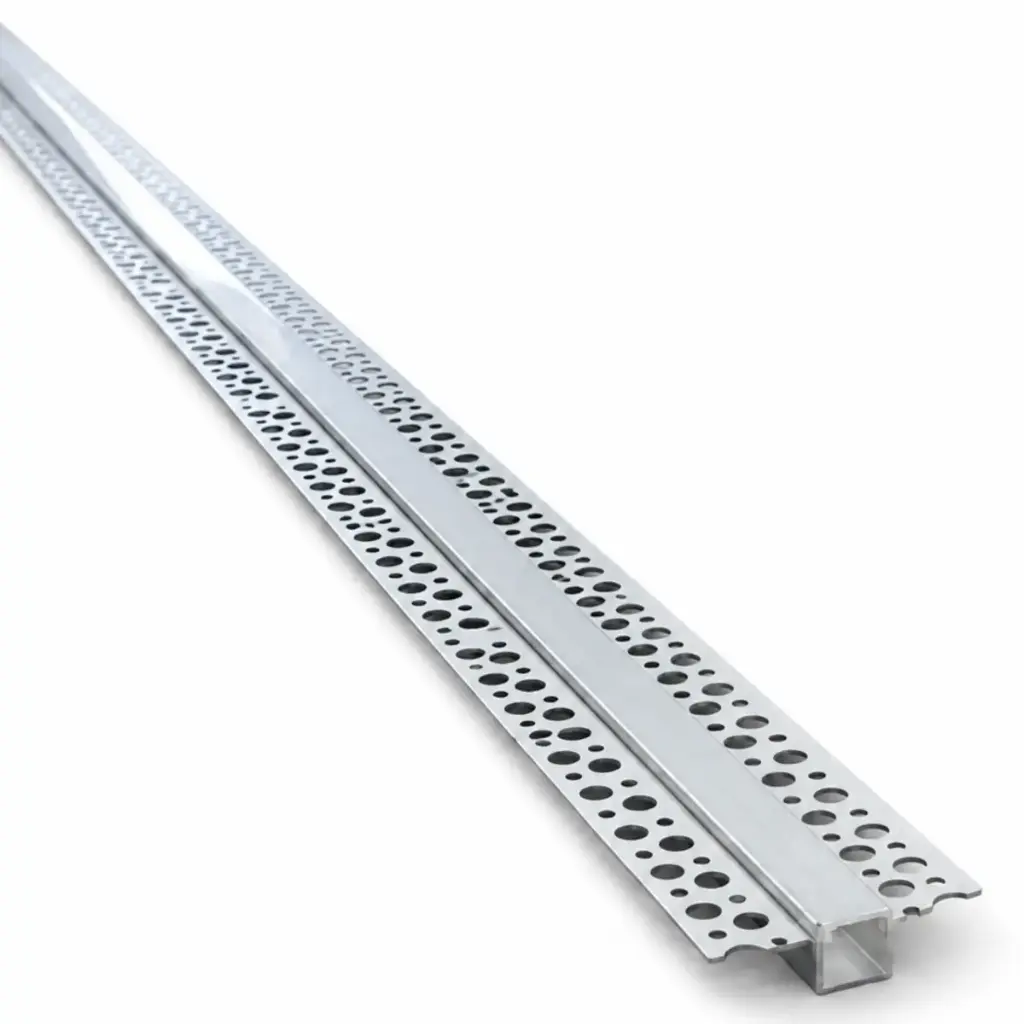 PERFIL DE ALUMINIO ALTO P/EMP. 5,70  X 3.8 X 0,9 CM P/CINTA COB 3 MTS C/DIFUSOR REF.LUM-347-2 LUMIND
