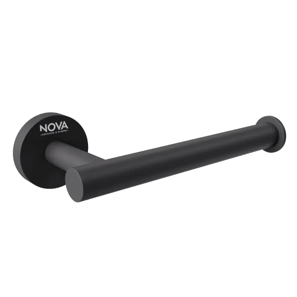 PORTAROLLO INDIVIDUAL DECORATIVO 17 CM SERIE TEMPO NOIR / NEGRO MATE REF. NVACC7626 MARCA NOVA