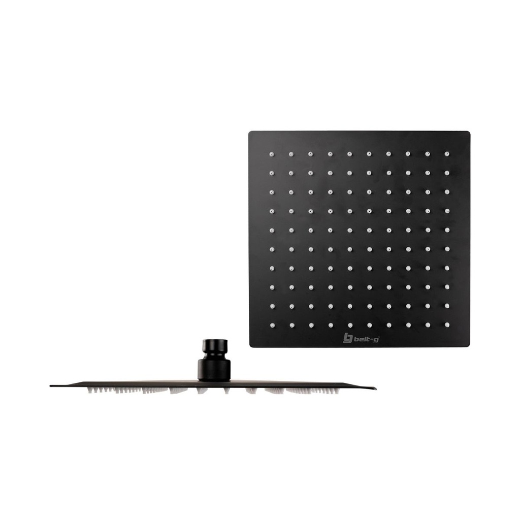 REGADERA ANTICALCAREA 10" ULTRA PLANA CUADRADA SIN BRAZO BLACK GRI-0264 MARCA BELT-G