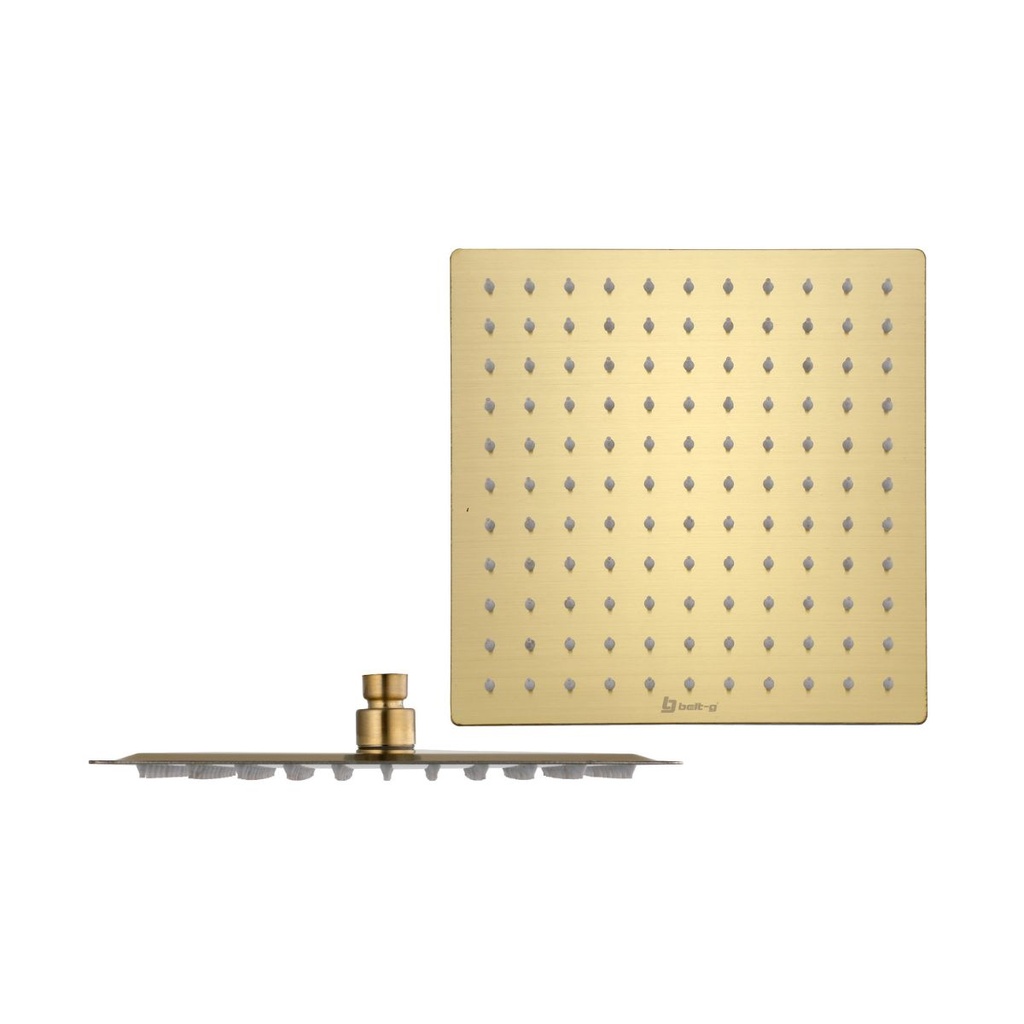 REGADERA ANTICALCAREA 10" ULTRA PLANA CUADRADA SIN BRAZO GOLDEN BRUSHED / CEPILLADO / SATINADO GRI-1027 MARCA BELT-G