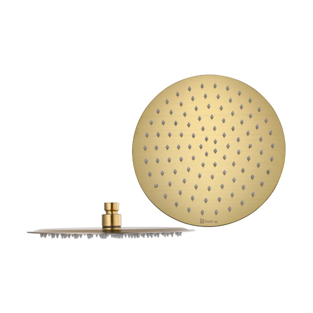 REGADERA ANTICALCAREA 10" ULTRA PLANA REDONDA SIN BRAZO GOLDEN BRUSHED / CEPILLADO / SATINADO GRI-1025 MARCA BELT-G