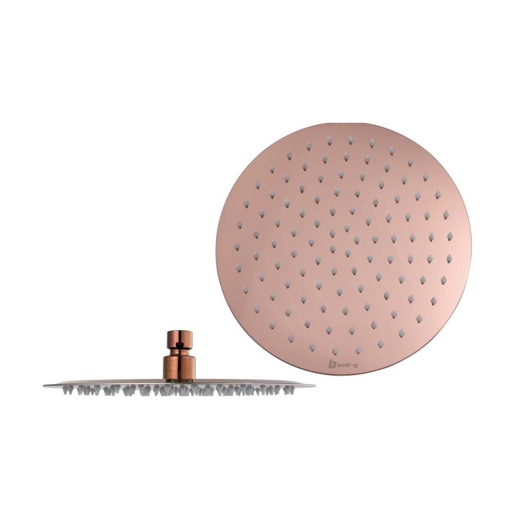 REGADERA ANTICALCAREA 10" ULTRA PLANA REDONDA SIN BRAZO ROSE GOLD GRI-1024 MARCA BELT-G