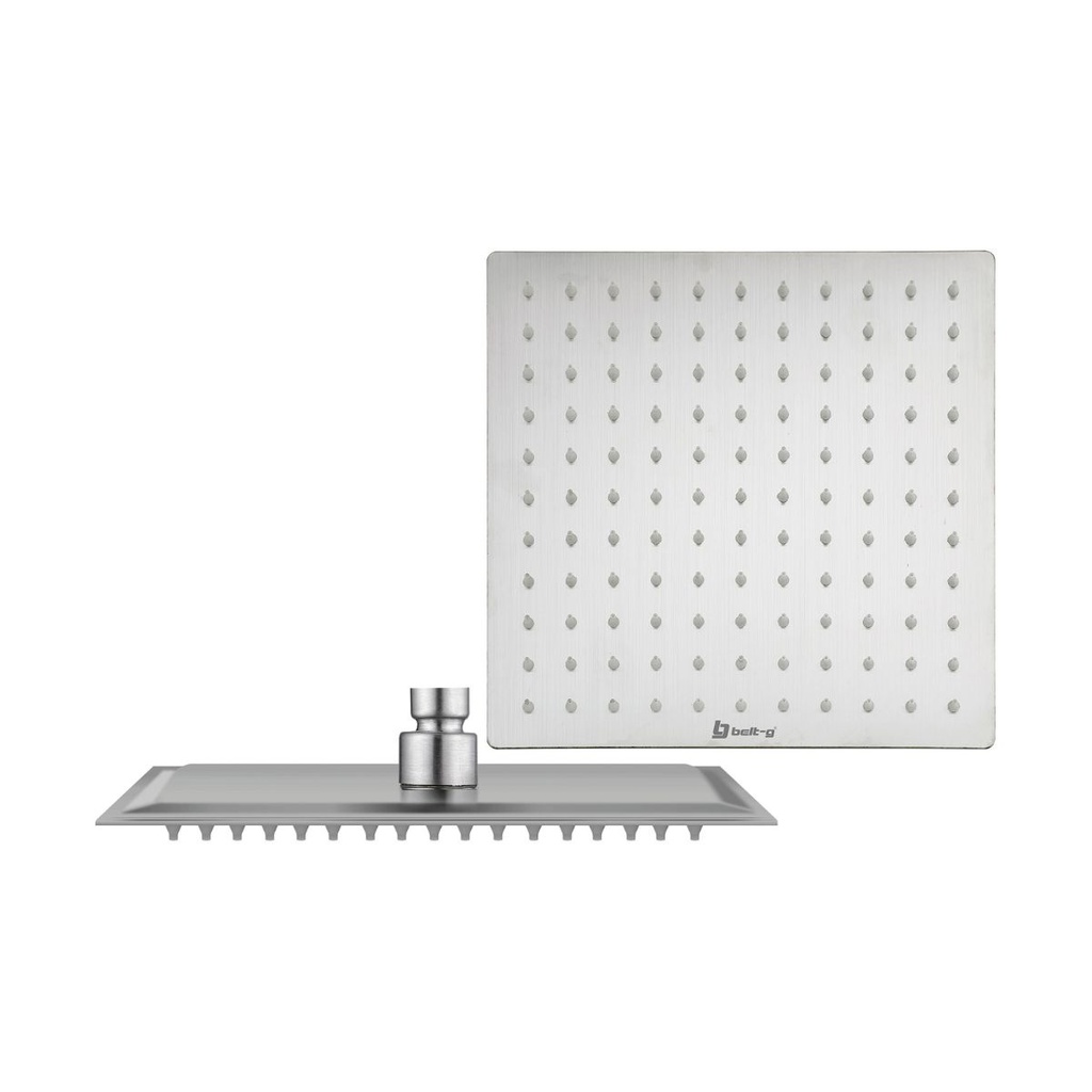 REGADERA ANTICALCAREA 12" ULTRA PLANA CUADRADA SIN BRAZO BRUSHED / CEPILLADO / SATINADO GRI-0283 MARCA BELT-G