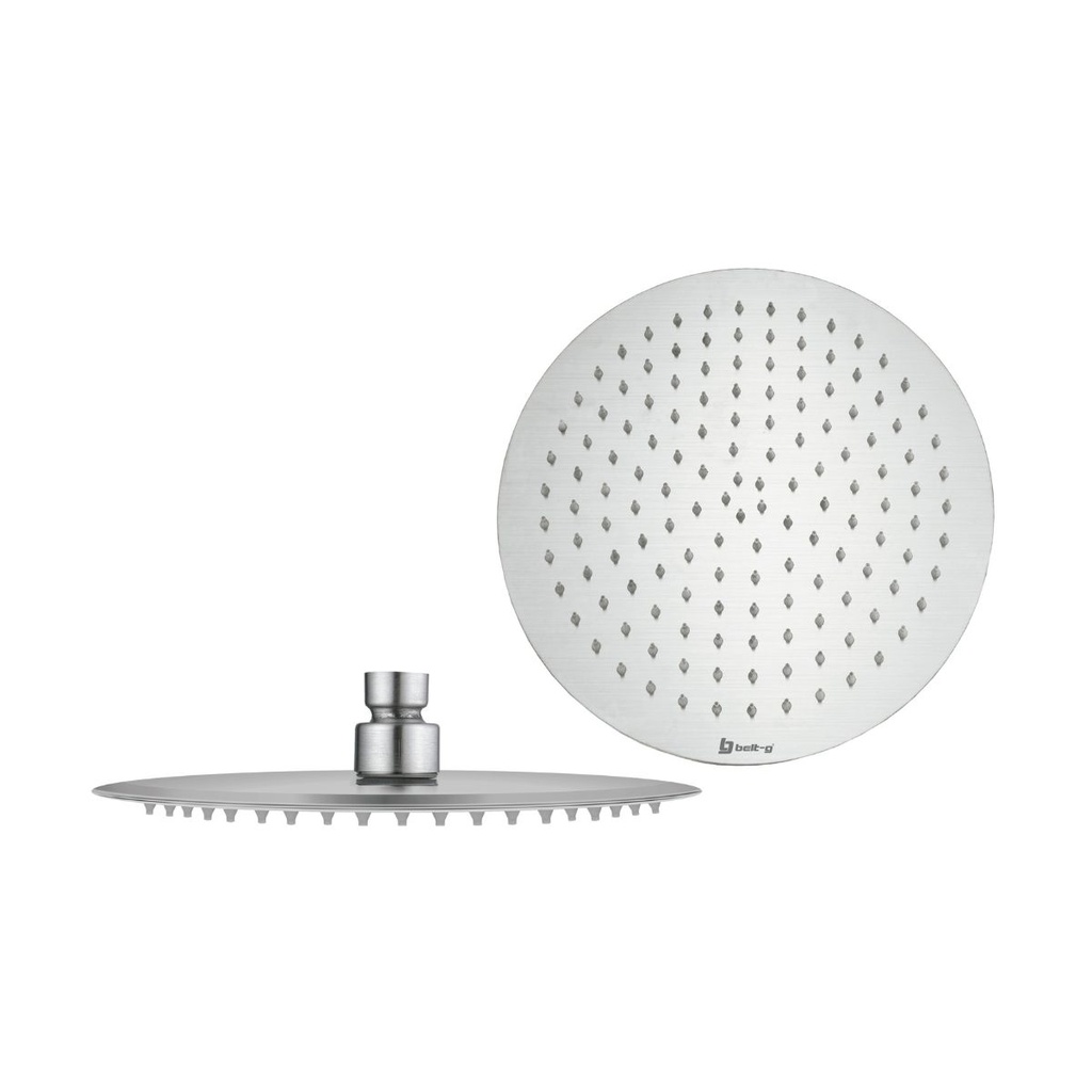 REGADERA ANTICALCAREA 12" ULTRA PLANA REDONDA SIN BRAZO BRUSHED / CEPILLADO / SATINADO GRI-0278 MARCA BELT-G