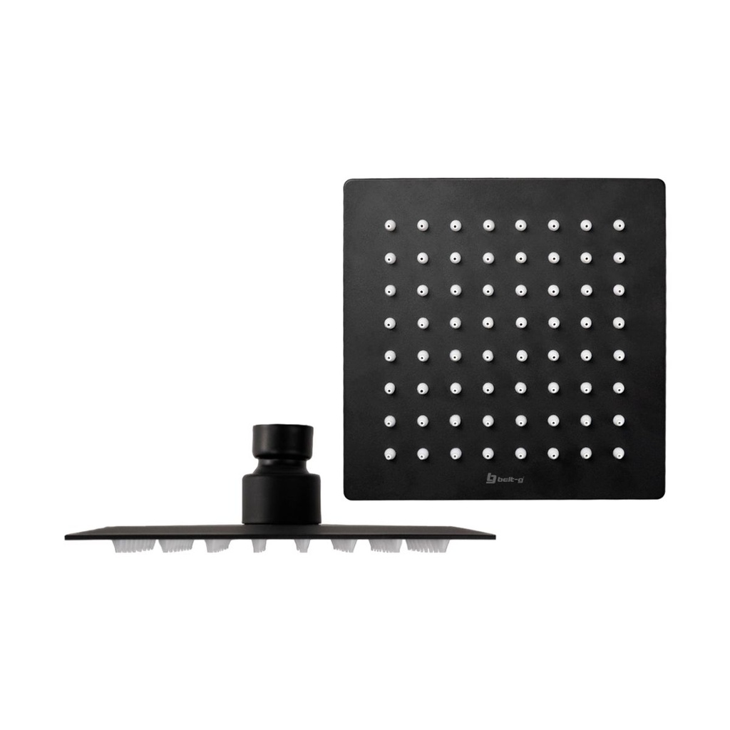 REGADERA ANTICALCAREA 6" ULTRA PLANA CUADRADA SIN BRAZO BLACK GRI-0260 MARCA BELT-G