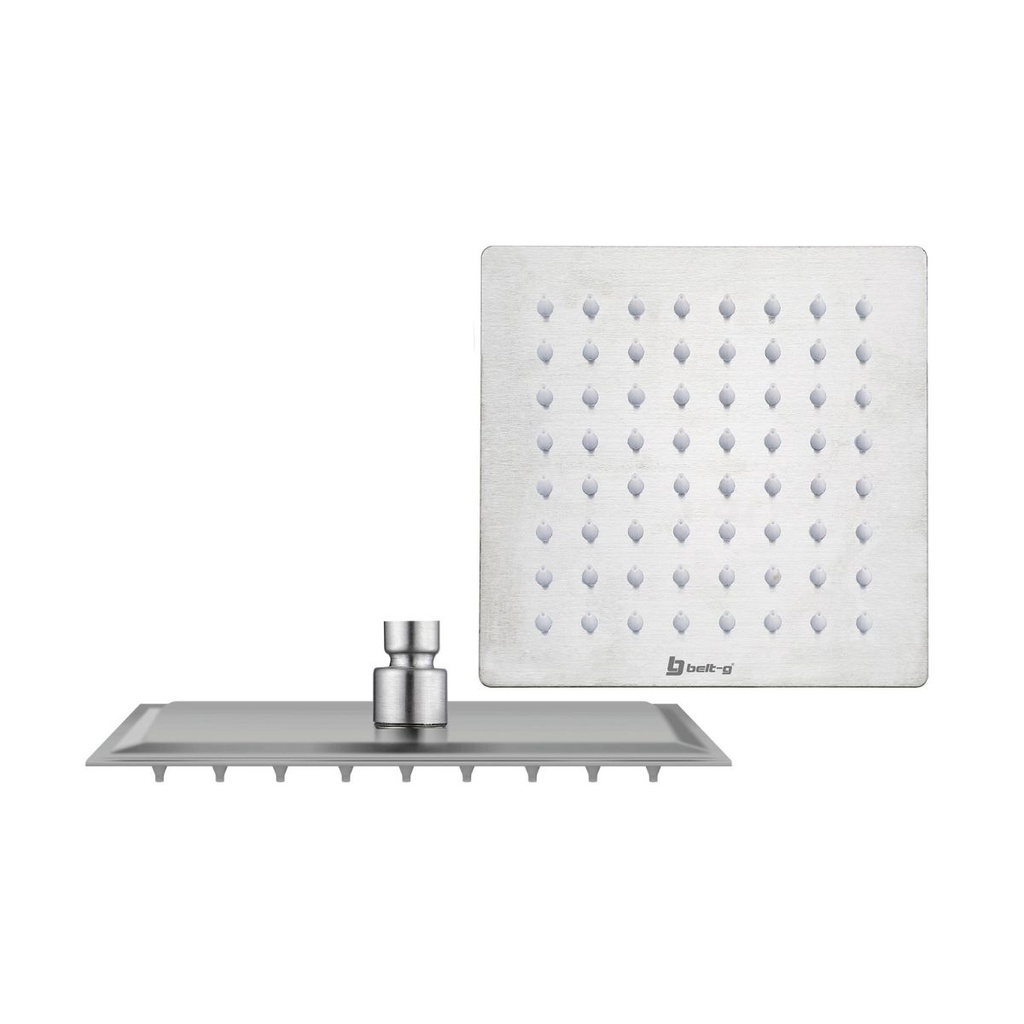 REGADERA ANTICALCAREA 6" ULTRA PLANA CUADRADA SIN BRAZO BRUSHED / CEPILLADO / SATINADO GRI-0280 MARCA BELT-G