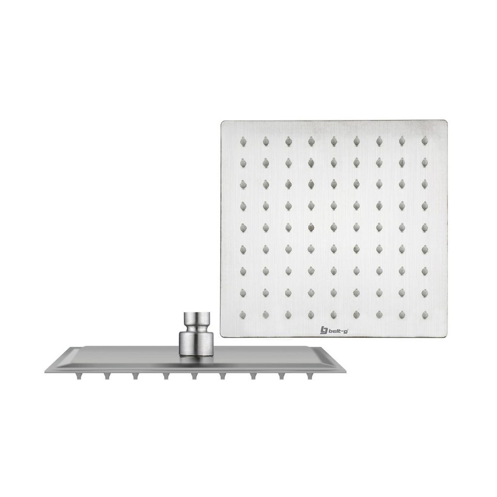 REGADERA ANTICALCAREA 8" ULTRA PLANA CUADRADA SIN BRAZO BRUSHED / CEPILLADO / SATINADO GRI-0281 MARCA BELT-G